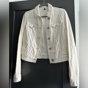 American Eagle ivory cropped jean jacket